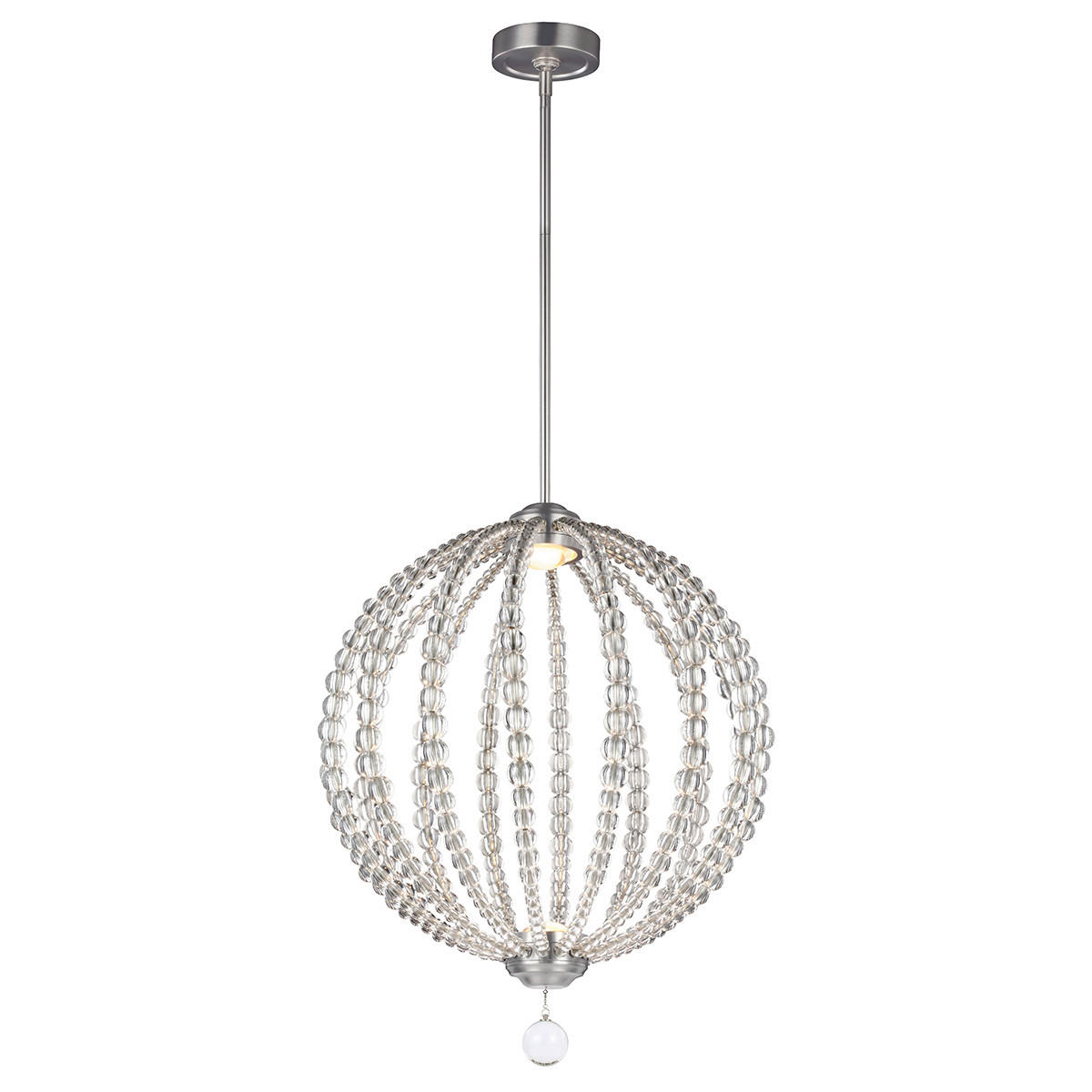 HÄNGELEUCHTE 50.9/73 cm    - Nickelfarben, Design, Glas/Metall (50.9/73cm) - Elstead Lighting