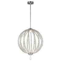 HÄNGELEUCHTE 50.9/73 cm    - Nickelfarben, Design, Glas/Metall (50.9/73cm) - Elstead Lighting