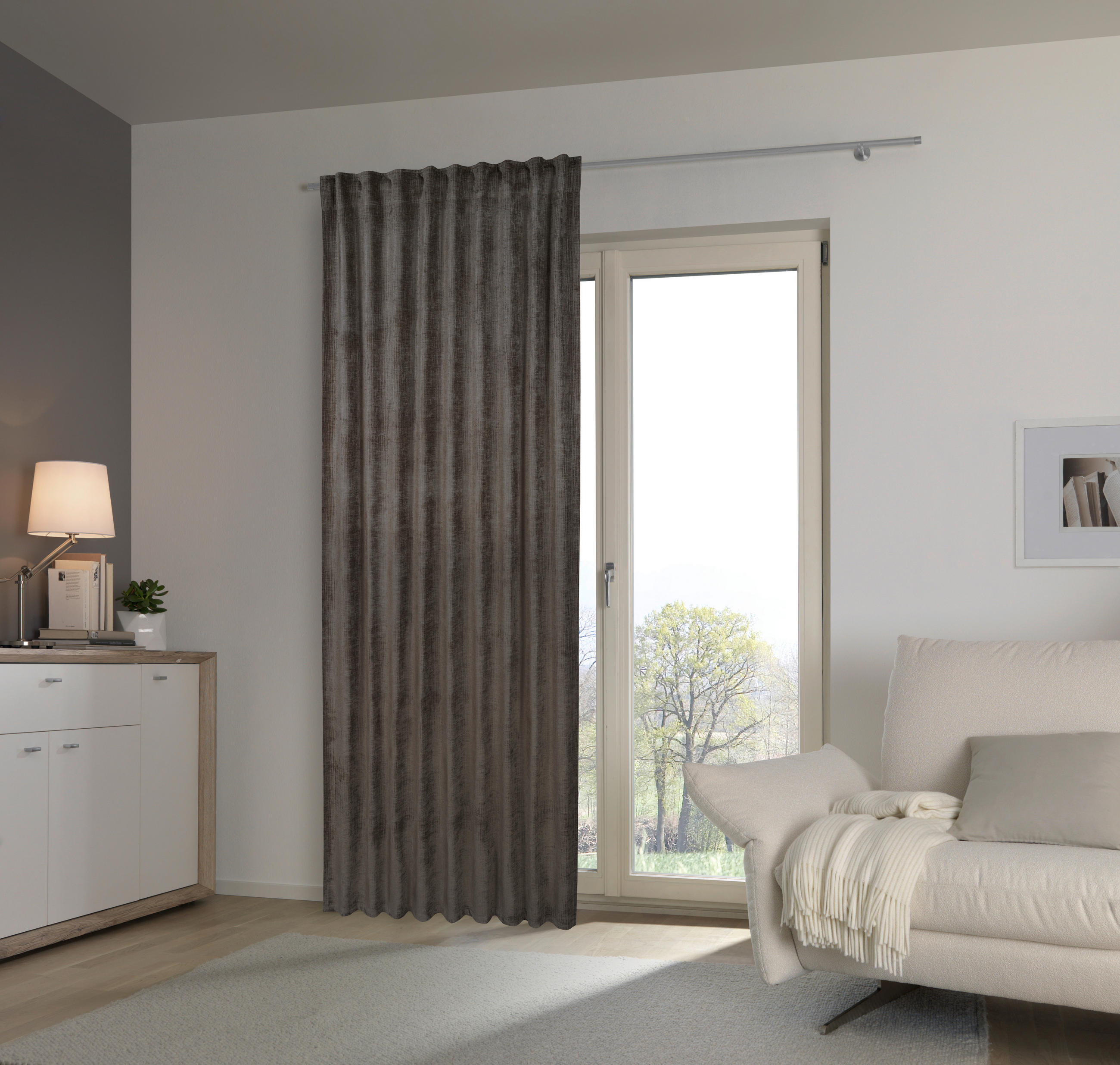 WÄRMESCHUTZVORHANG blickdicht 145/245 cm - Taupe, Basics, Textil (145/245cm) - Esposa
