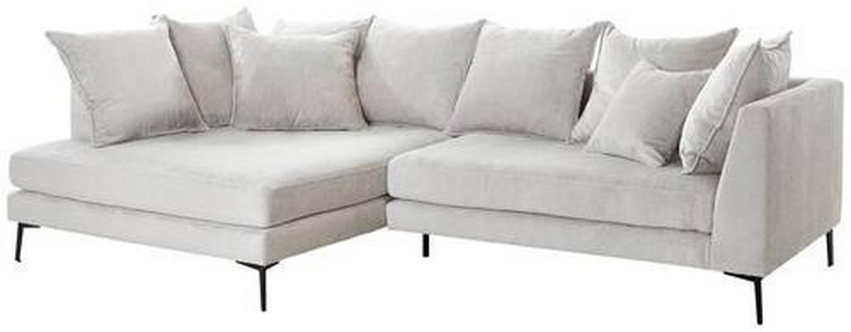 ECKSOFA in Chenille Beige  170/289 cm  - Beige/Schwarz, Design, Textil/Metall (170/289cm) - Stylife