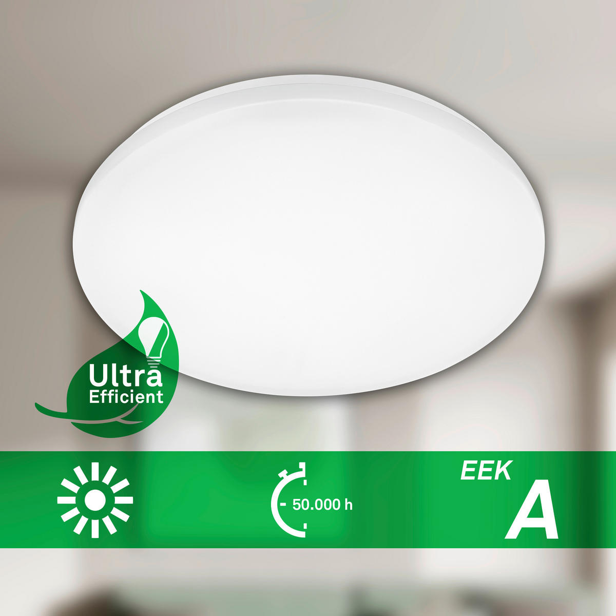 LED-DECKENLEUCHTE Elipso A 37,5/6 cm   - Weiß, Basics, Kunststoff (37,5/6cm)