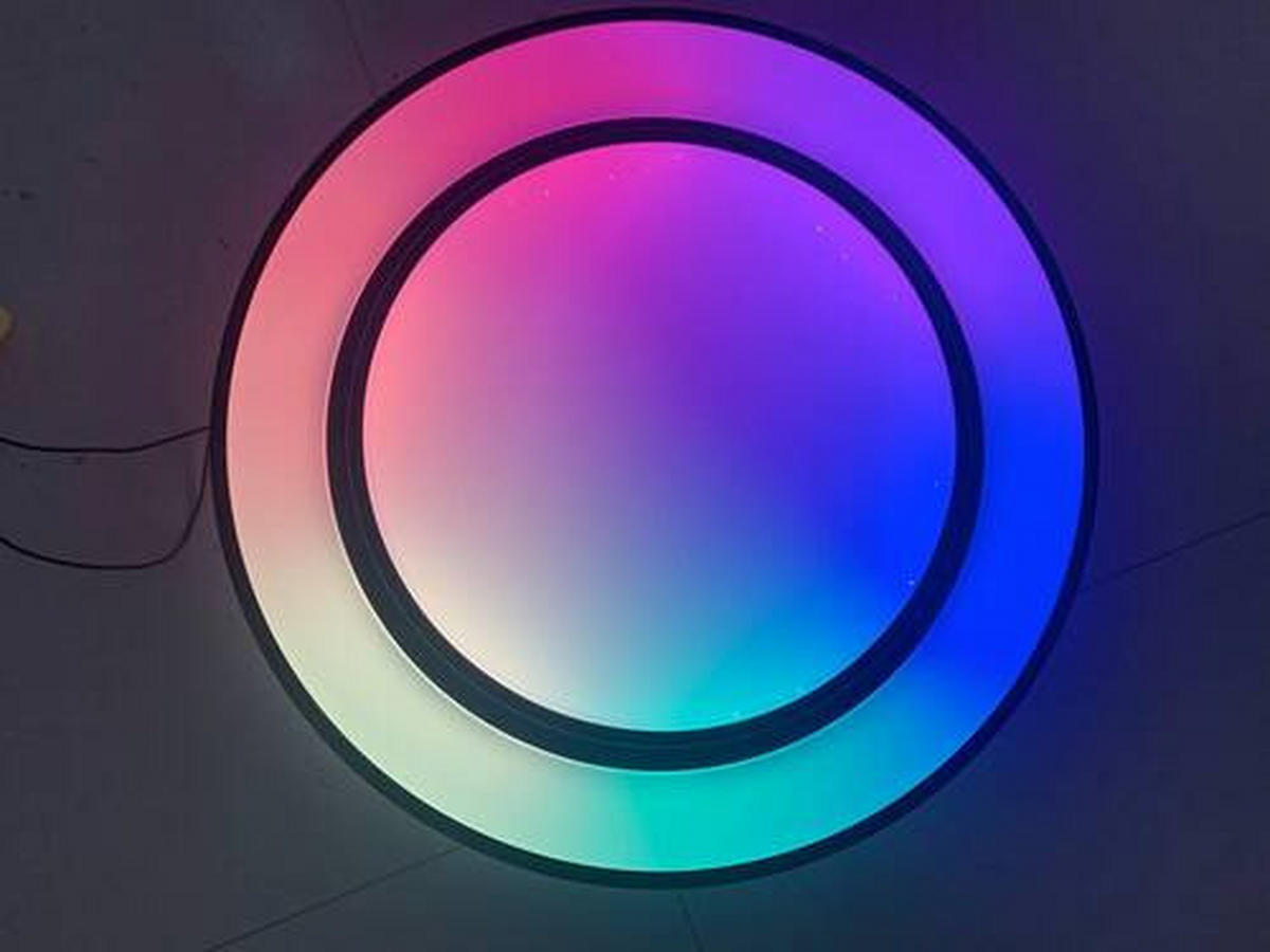 LED-DECKENLEUCHTE  38/7.5 cm    - Opal/Schwarz, Design, Kunststoff/Metall (38/7.5cm) - Globo