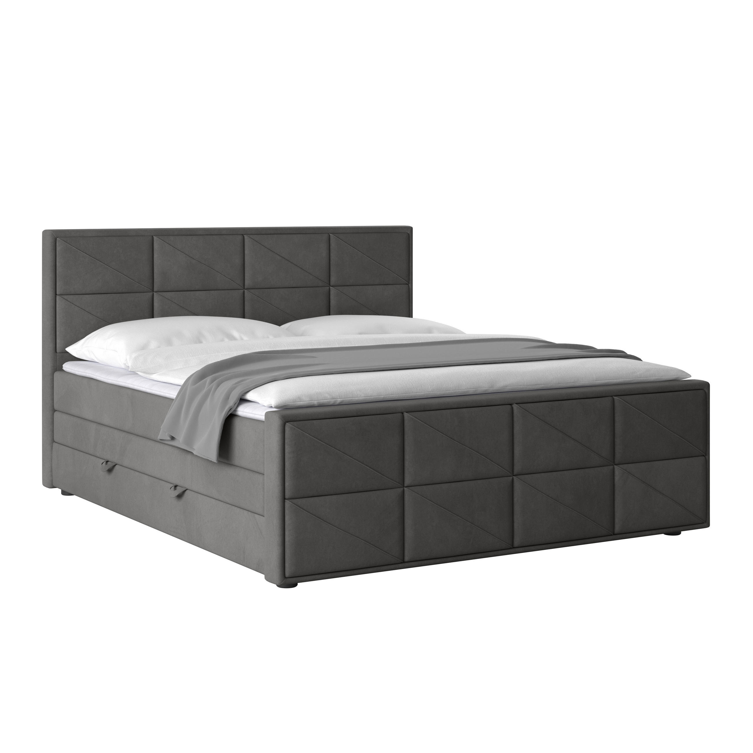 POSTEL BOXSPRING, 180/200 cm, antracitová - černá/antracitová, Moderní, kov/karton (180/200cm) - MID.YOU