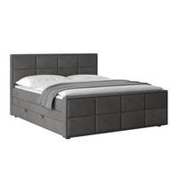 BOXSPRINGBETT 180/200 cm  in Anthrazit  - Anthrazit/Schwarz, MODERN, Karton/Holzwerkstoff (180/200cm) - Livetastic