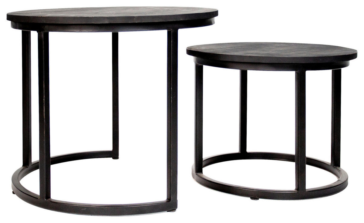 COUCHTISCH in Holz, Metall  - Schwarz, KONVENTIONELL, Holz/Metall (53/53/53cm) - MID.YOU