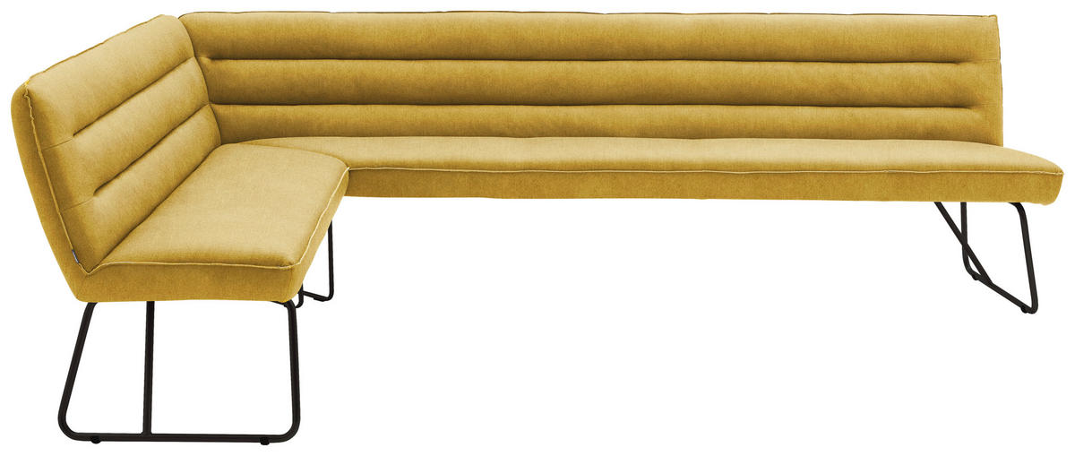 ECKBANK 174/284 cm  in Gelb, Schwarz  - Gelb/Schwarz, Design, Textil/Metall (174/284cm) - Dieter Knoll