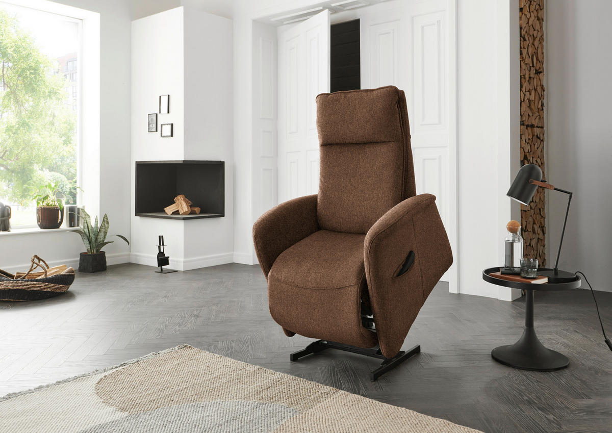 FERNSEHSESSEL in Chenille Braun  - Braun, Konventionell, Kunststoff/Textil (79-83/108/87cm) - Valdera