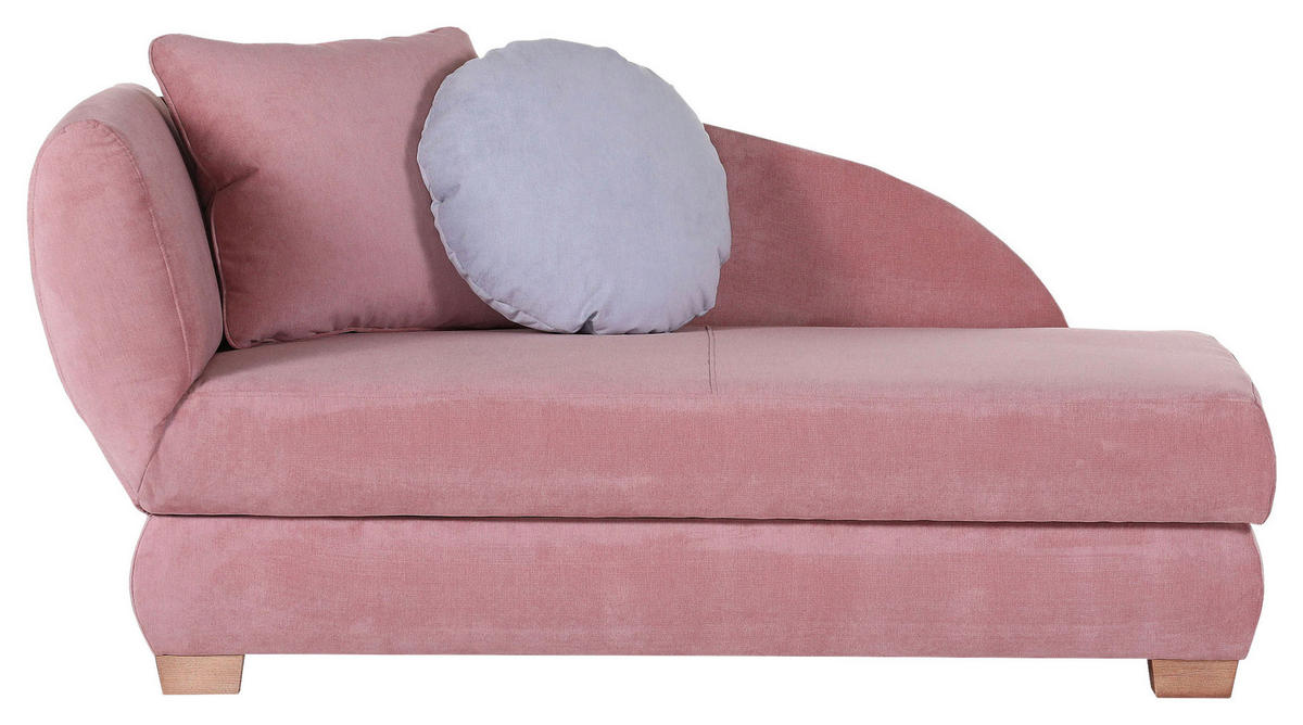 RÉCAMIERE Altrosa Mikrofaser  - Eichefarben/Altrosa, LIFESTYLE, Holz/Textil (88/85/176cm) - Xora