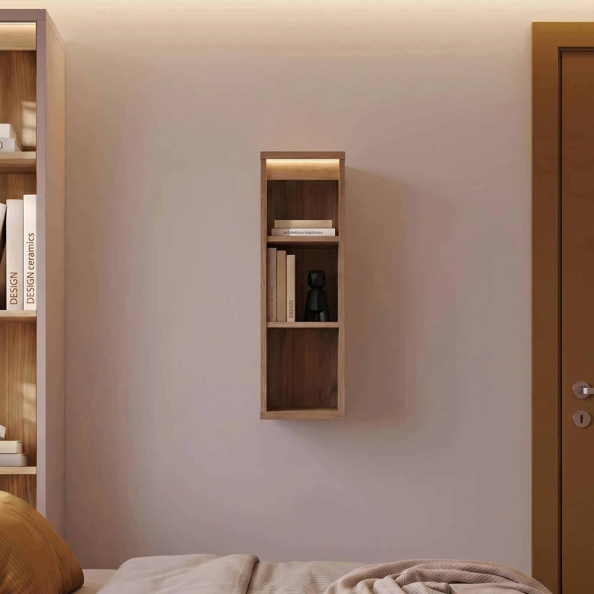 Etajeră De Perete 25/78,4/33 cm  - culoare lemn stejar, Basics, material pe bază de lemn (25/78,4/33cm) - Xora