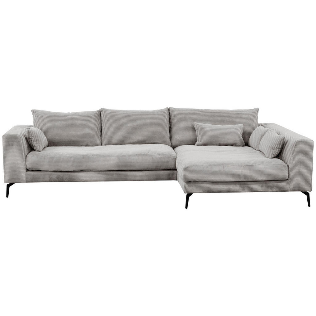 Ecksofa Berlin Hellgrau Cord 313x172 Cm