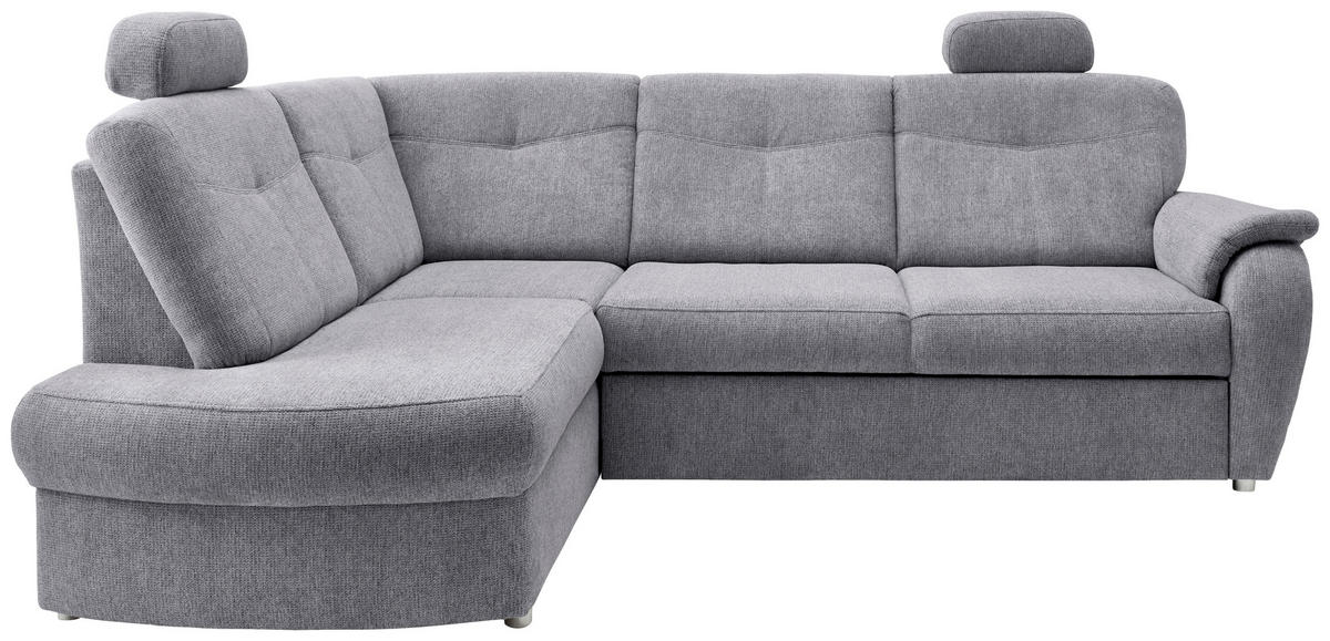 ECKSCHLAFSOFA in Chenille Silberfarben  - Chromfarben/Silberfarben, MODERN, Kunststoff/Textil (180/264cm) - Livetastic