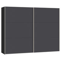 SCHWEBETÜRENSCHRANK  in Anthrazit, Schwarz  - Edelstahlfarben/Anthrazit, Design, Holzwerkstoff (253/195/65cm) - Carryhome