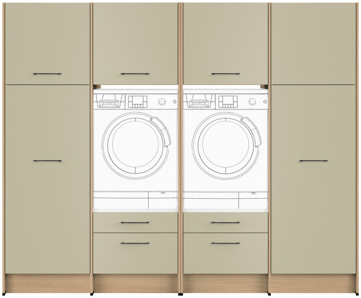 HAUSWIRTSCHAFTSRAUM  in Eichefarben, Salbeigrün  - Eichefarben/Salbeigrün, Basics, Holzwerkstoff (249,6cm) - Impuls