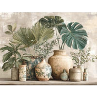 LEINWANDBILD Stillleben, Pflanzen 60/80 cm  - Multicolor, Basics, Holz/Papier (60/80cm) - Euroart