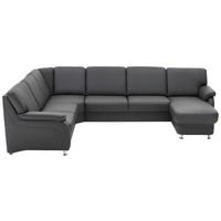 WOHNLANDSCHAFT Anthrazit Echtleder  - Anthrazit/Alufarben, KONVENTIONELL, Leder/Metall (239/329/165cm) - Beldomo Premium