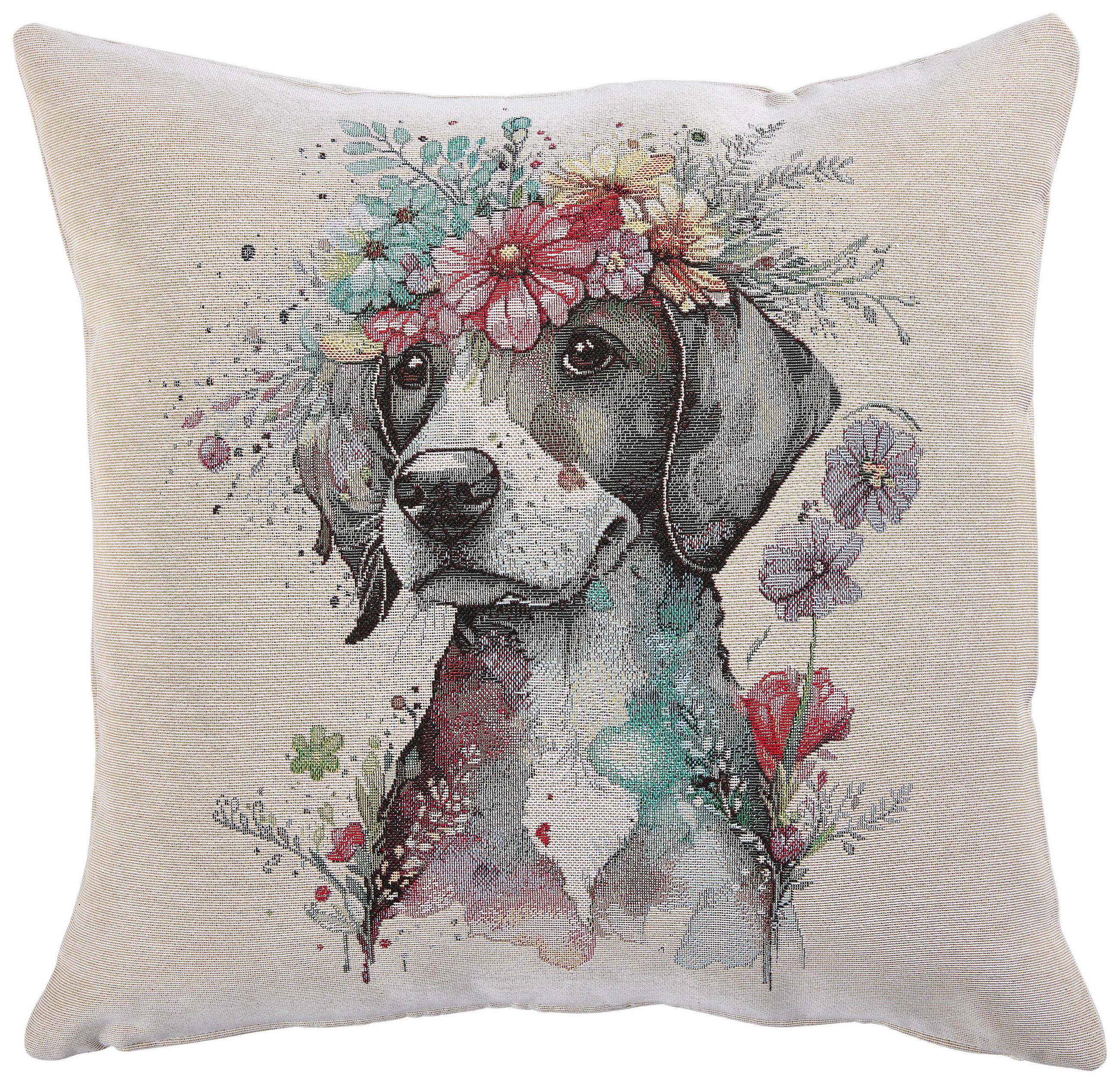 KISSENHÜLLE FLOWER DOG 45/45 cm  - Multicolor, Textil (45/45cm) - Novel