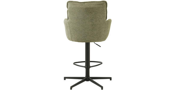 BARHOCKER Leinenoptik Grün, Schwarz Eisen Stoffauswahl, Sitzfläche 360° drehbar - Taupe/Schwarz, Design, Textil/Metall (58/103-123/61cm) - Novel
