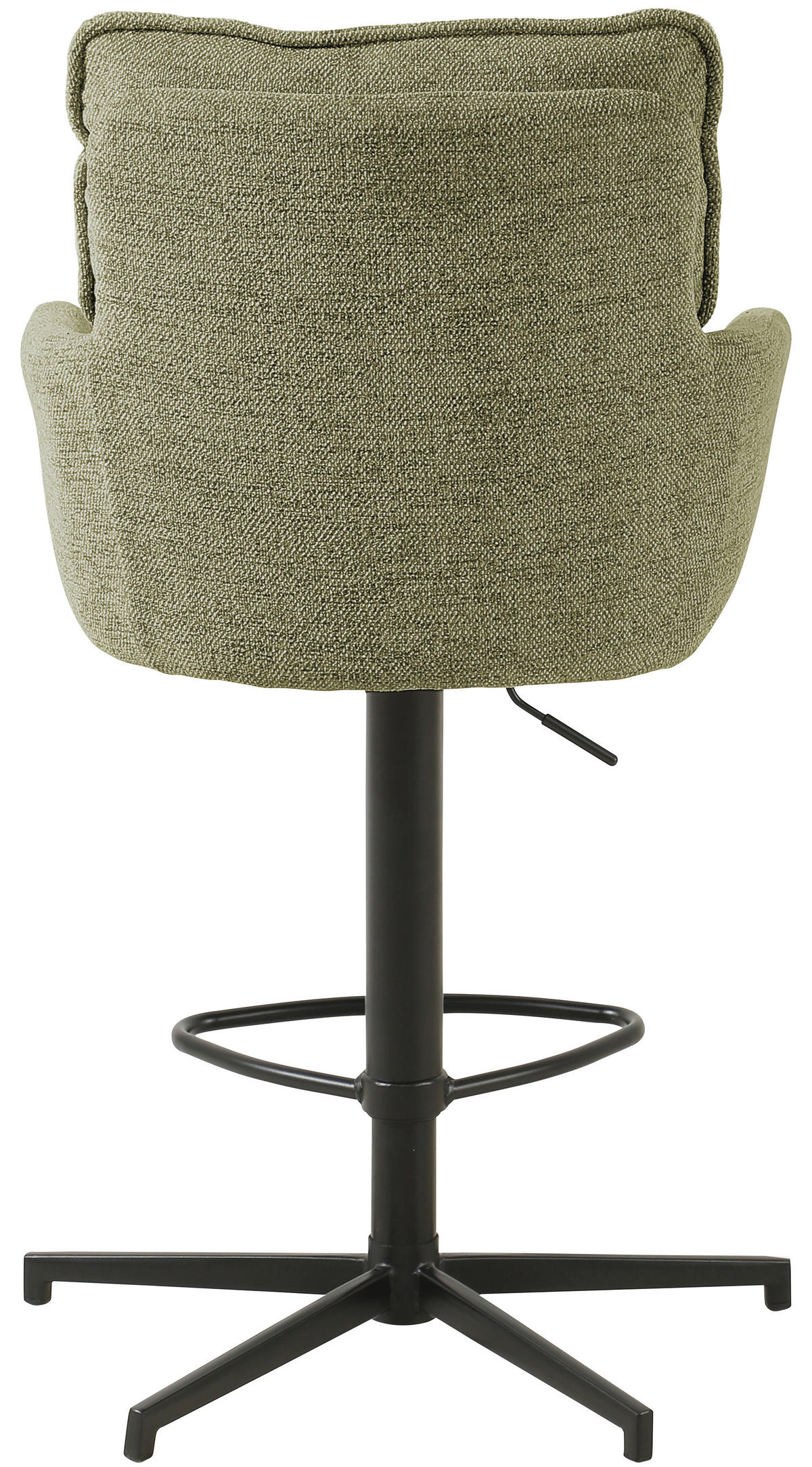 BARHOCKER Leinenoptik Grün, Schwarz Eisen Stoffauswahl, Sitzfläche 360° drehbar  - Taupe/Schwarz, Design, Textil/Metall (58/103-123/61cm) - Novel