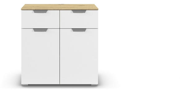 KOMMODE in 80/81/42 cm - Chromfarben/Weiß, Design, Holzwerkstoff/Metall (80/81/42cm) - Carryhome