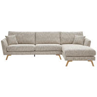 ECKSOFA Creme Webstoff  - Eichefarben/Creme, KONVENTIONELL, Holz/Textil (293/160cm) - SetOne by Musterring