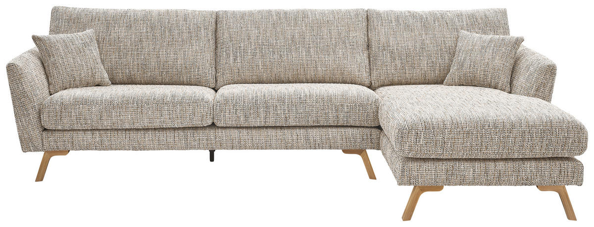 ECKSOFA Creme Webstoff  - Eichefarben/Creme, KONVENTIONELL, Holz/Textil (293/160cm) - SetOne by Musterring