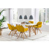 TISCHGRUPPE Gelb, Naturfarben, Weiß  - Gelb/Naturfarben, MODERN, Holz/Textil (180/90/76cm) - Livetastic