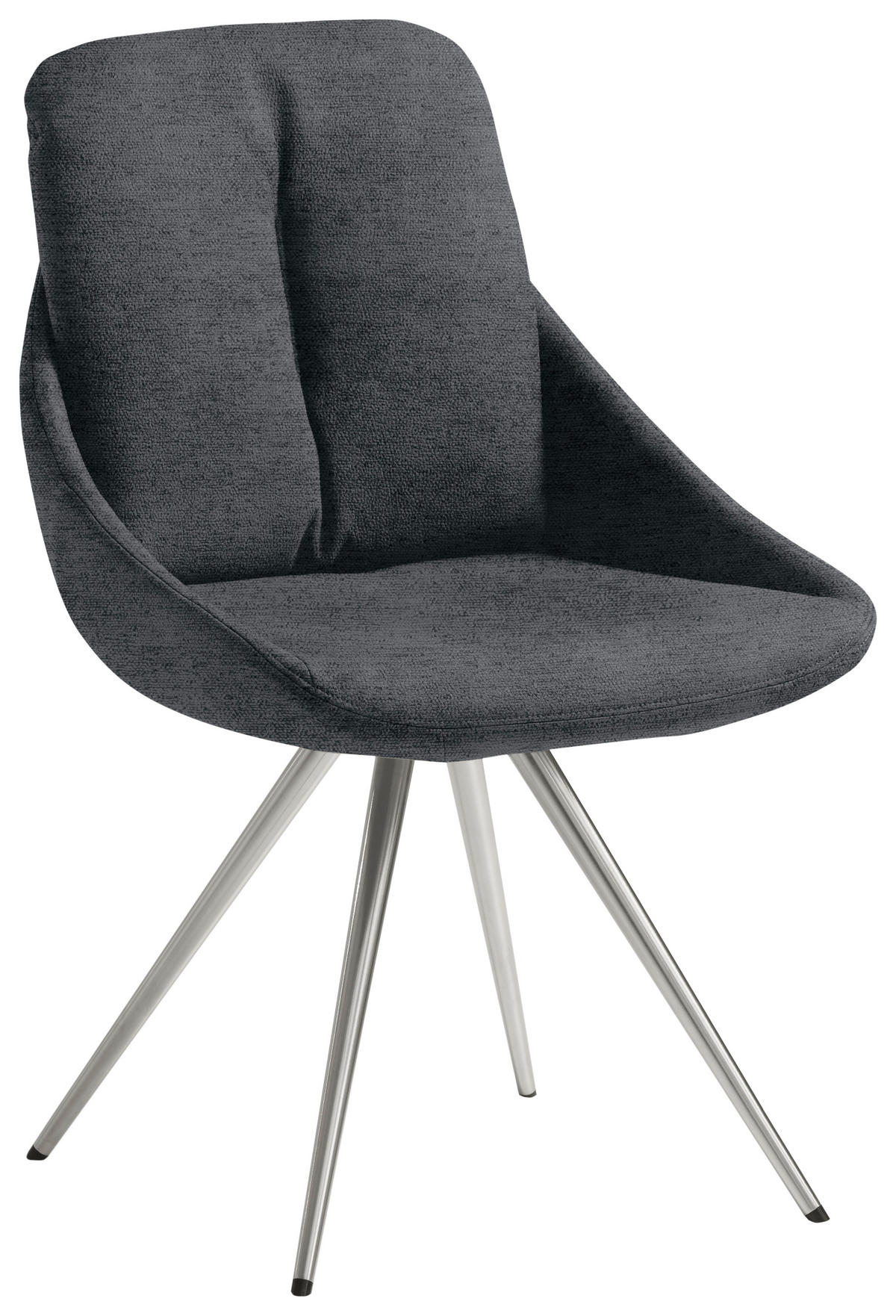 STUHL  in Stahl  - Edelstahlfarben/Grau, Design, Textil/Metall (55/91/64cm) - Venjakob