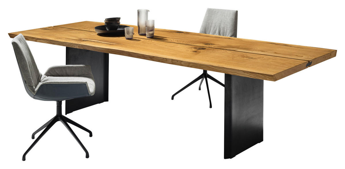ESSTISCH in Holz, Metall 350/100/75 cm  - Eichefarben/Schwarz, KONVENTIONELL, Holz/Metall (350/100/75cm) - Team 7
