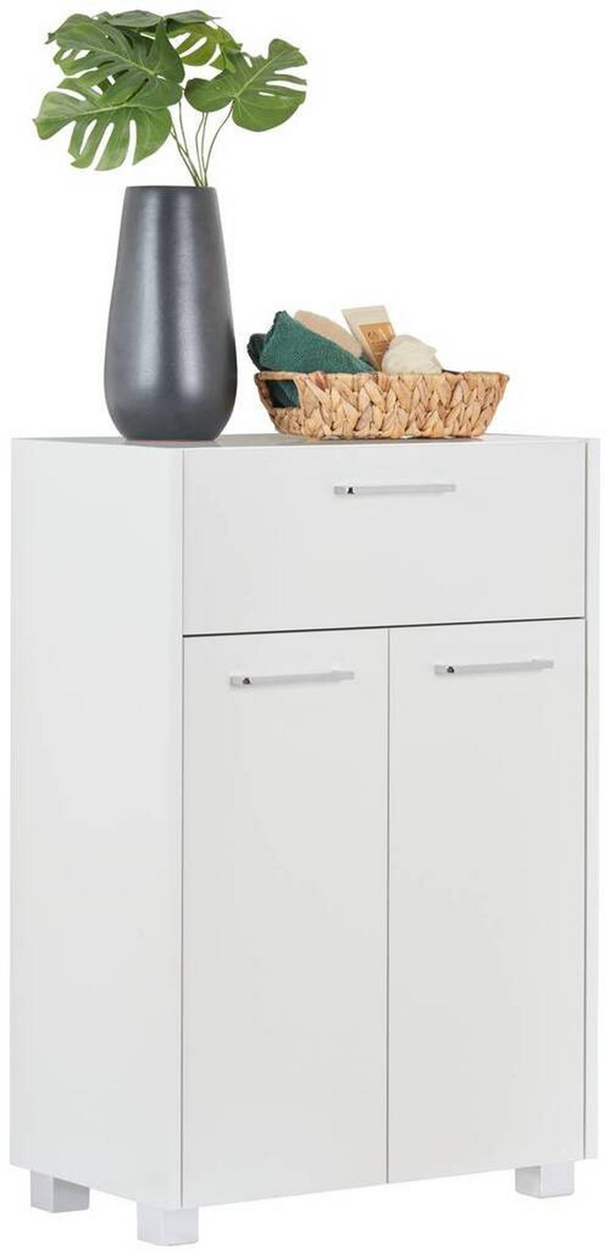 UNTERSCHRANK 56,9/85,1/33 cm   - Chromfarben/Weiß, KONVENTIONELL, Holzwerkstoff/Metall (56,9/85,1/33cm) - Stylife