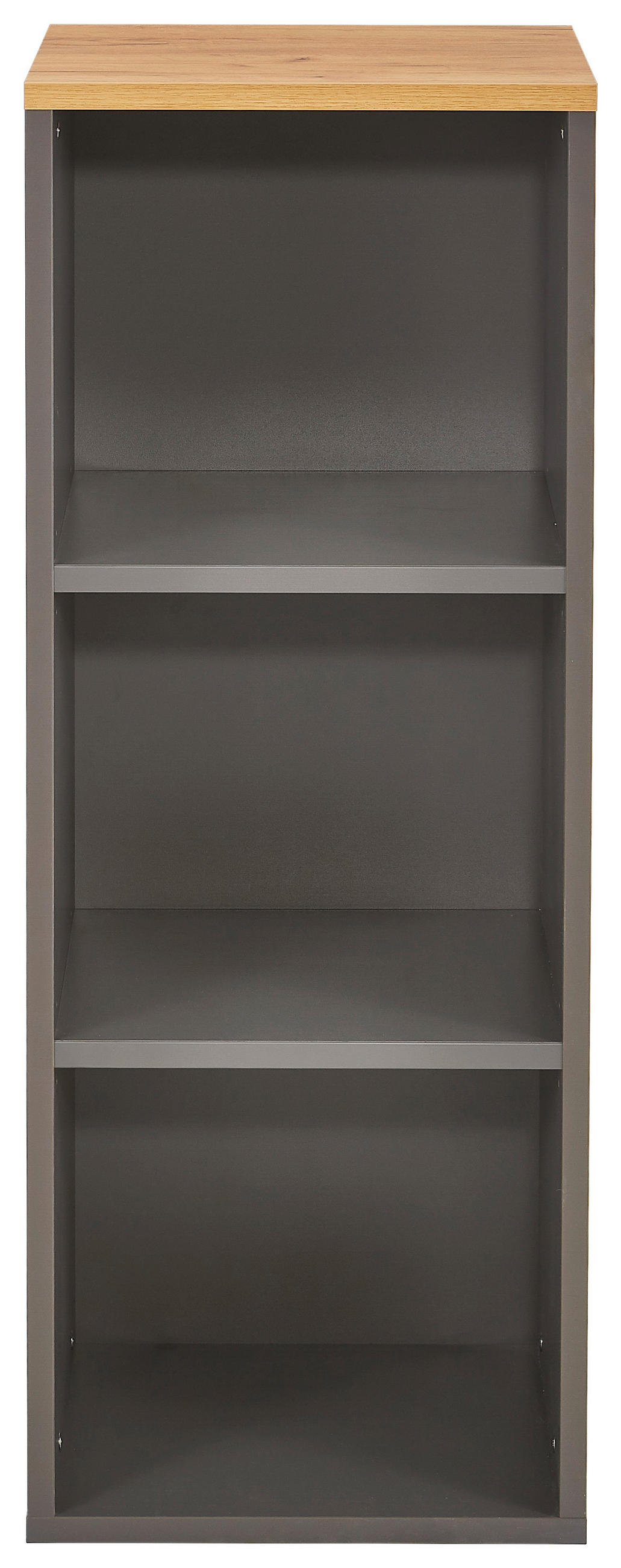 AKTENREGAL Graphitfarben, Eichefarben  - Eichefarben/Schwarz, MODERN, Holzwerkstoff/Kunststoff (45/120/40cm) - Novel