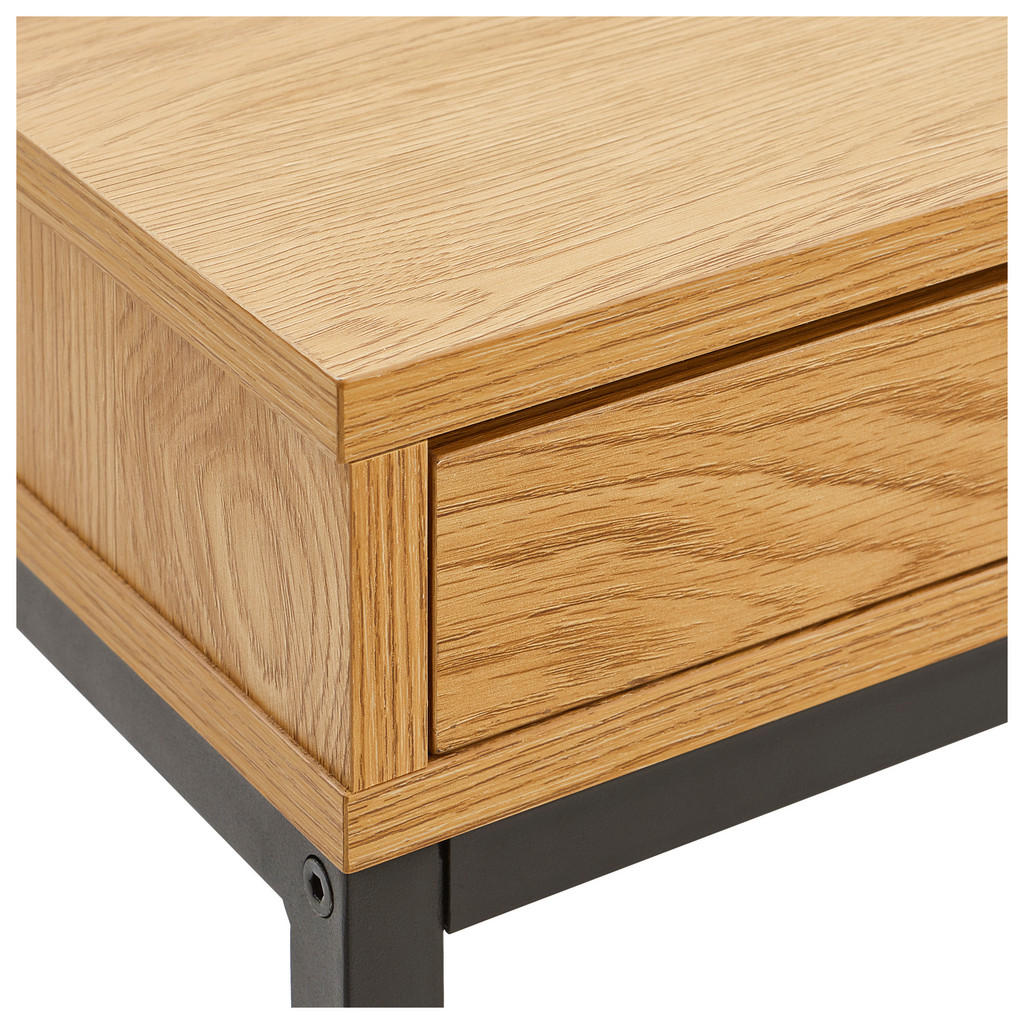 Thumbnail - Carryhome Schreibtisch, Wildeiche, Metall, 1 Schublade(n) Schubladen, rechteckig, eckig, Wange, 58x76x140 cm, Reach, Arb...