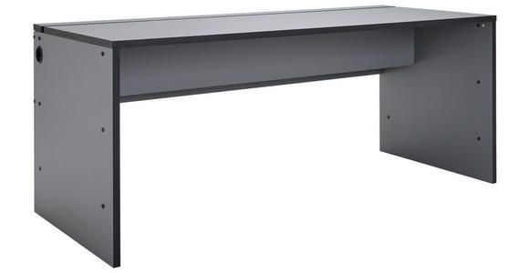 GAMINGTISCH 180/80/75 cm Dunkelgrau Kabeldurchlass  - Dunkelgrau, MODERN, Holzwerkstoff (180/80/75cm) - Novel