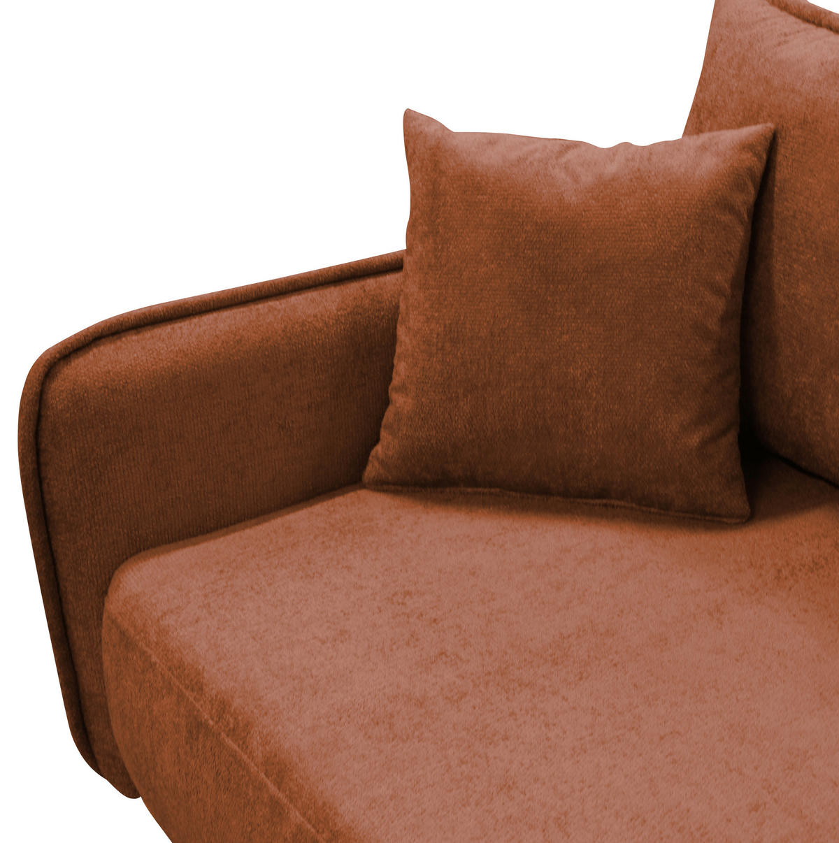 ECKSOFA MURANO Rot Chenille Zierkissen, Rückenkissen, Bettkasten  - Rot/Schwarz, Design, Holz/Textil (242/167cm) - MID.YOU