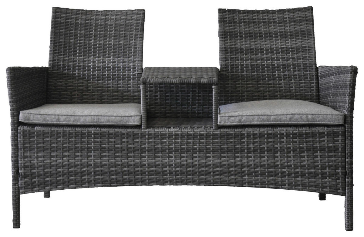 ZÁHRADNÁ LAVICA, kov, plast, textil - sivá, Romantik / Landhaus, kov/textil (142/89/61,5cm) - Ambia Garden