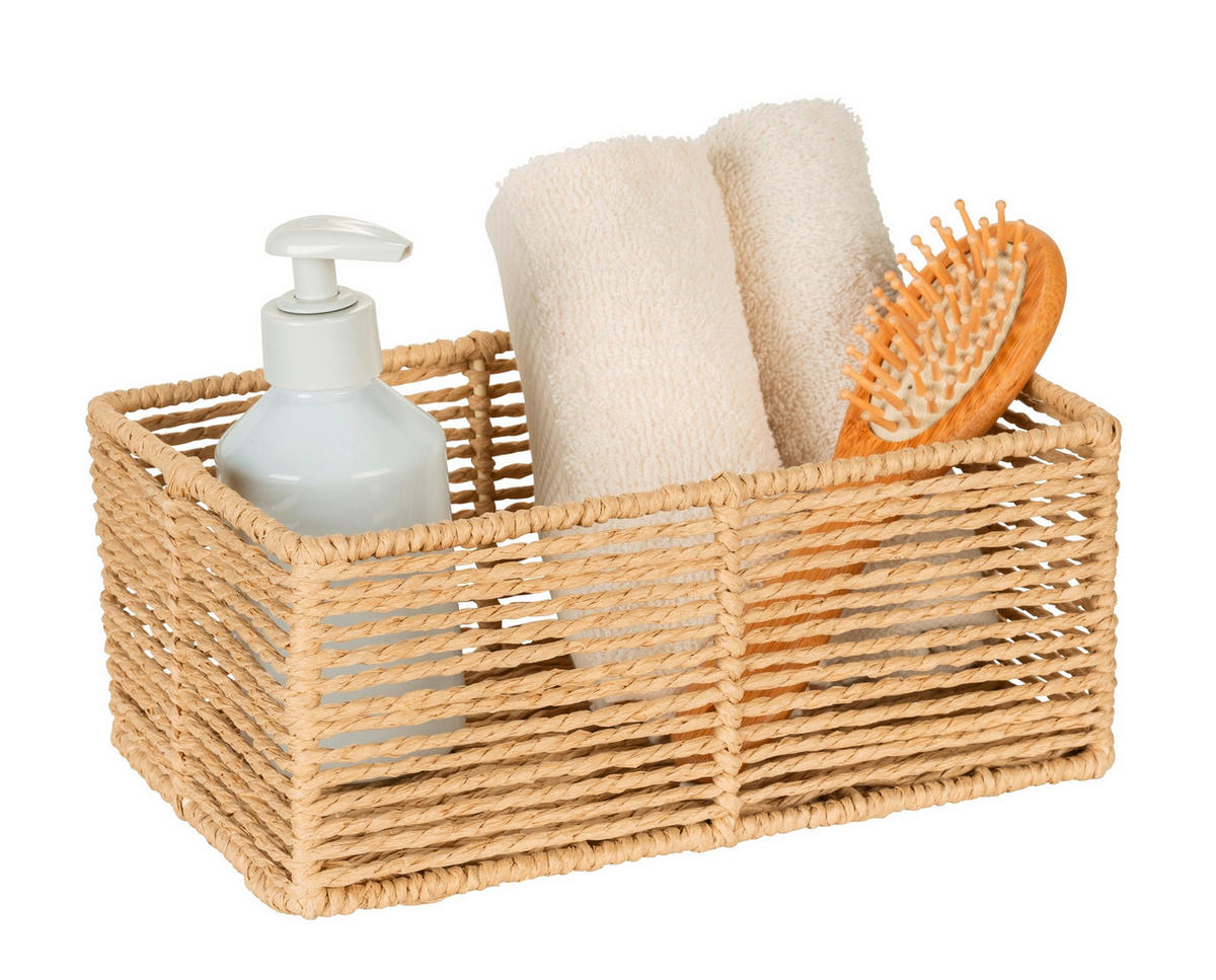 AUFBEWAHRUNGSKÖRBCHEN  - Beige, Basics, Naturmaterialien (24,5/10/15cm) - Wenko