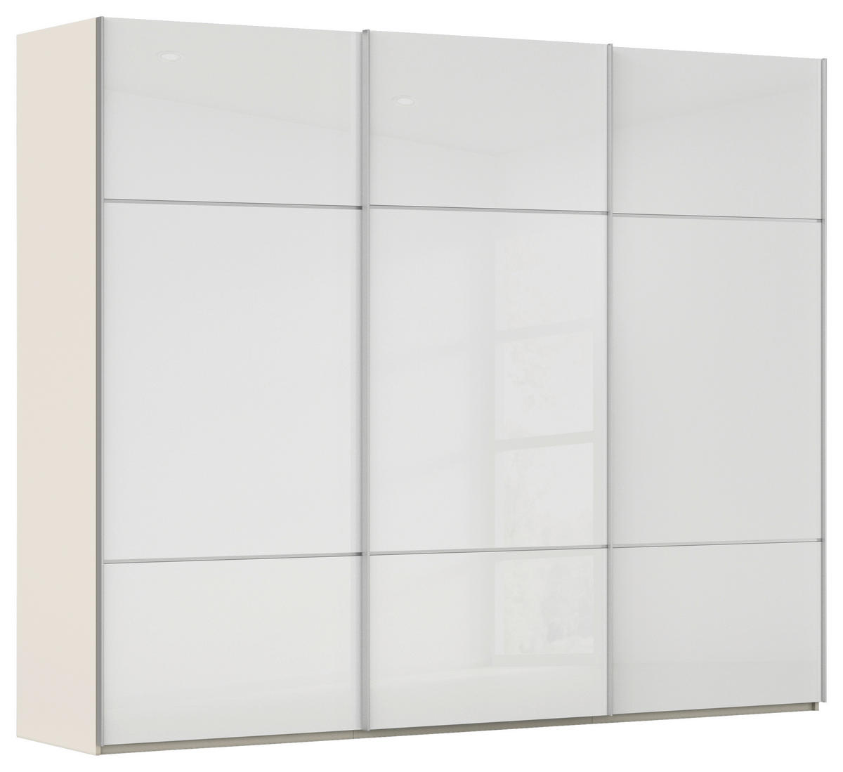 SCHWEBETÜRENSCHRANK Weiss, Champagner  - Weiss/Champagner, Konventionell, Glas/Holzwerkstoff (301/223/68cm) - Novel