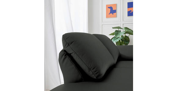 RÉCAMIERE in Echtleder Dunkelgrau - Chromfarben/Dunkelgrau, Design, Leder/Metall (209/85-109/95-16cm) - Dieter Knoll