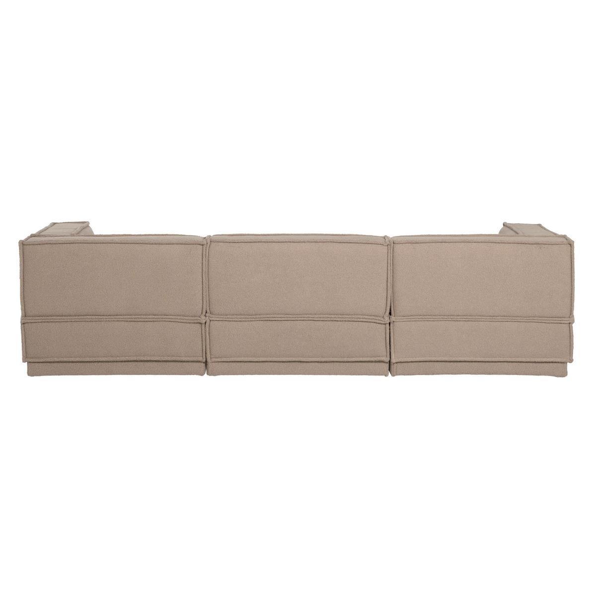 ECKSOFA Manu in Teddystoff Taupe  160/286 cm  - Taupe/Schwarz, MODERN, Kunststoff/Textil (160/286cm) - Livetastic