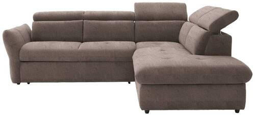 ECKSOFA in Webstoff Taupe  254/224 cm  - Taupe/Schwarz, Design, Kunststoff/Textil (254/224cm) - Stylife