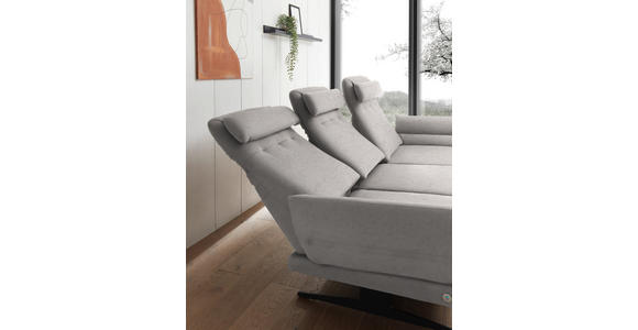 ECKSOFA Sandfarben Flachgewebe  - Sandfarben/Schwarz, Design, Textil/Metall (279-327/176-217cm) - Dieter Knoll