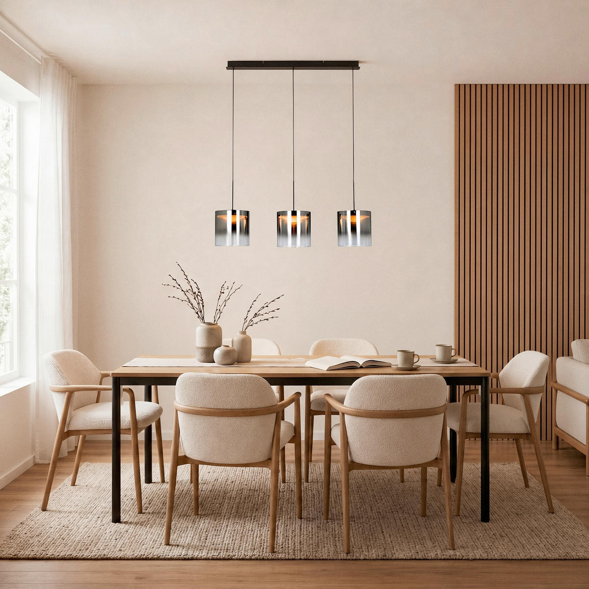 LED SVJETILJKA VISEĆA    100/20/180 cm    Baia  - crna, Design, staklo/metal (100/20/180cm) - Dieter Knoll