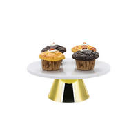 Platou Cu Picior Pentru Tort 30 cm   - auriu, Basics, metal/piatră (30cm) - Echtwerk