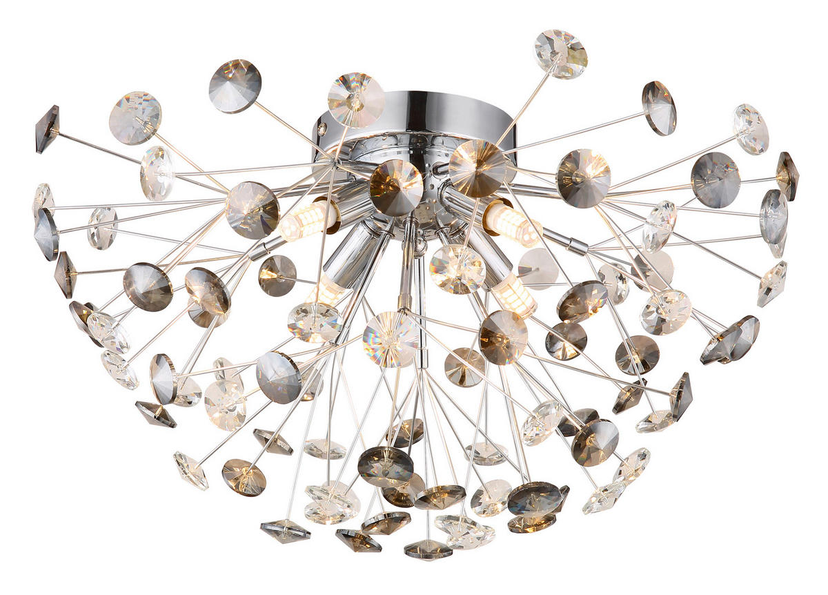 KRISTALL-DECKENLEUCHTE 45/25 cm   - Klar/Chromfarben, KONVENTIONELL, Glas/Metall (45/25cm) - Globo