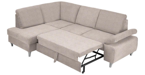 ECKSOFA in Flachgewebe Rosa  - Silberfarben/Rosa, KONVENTIONELL, Holz/Textil (186/255cm) - Cantus