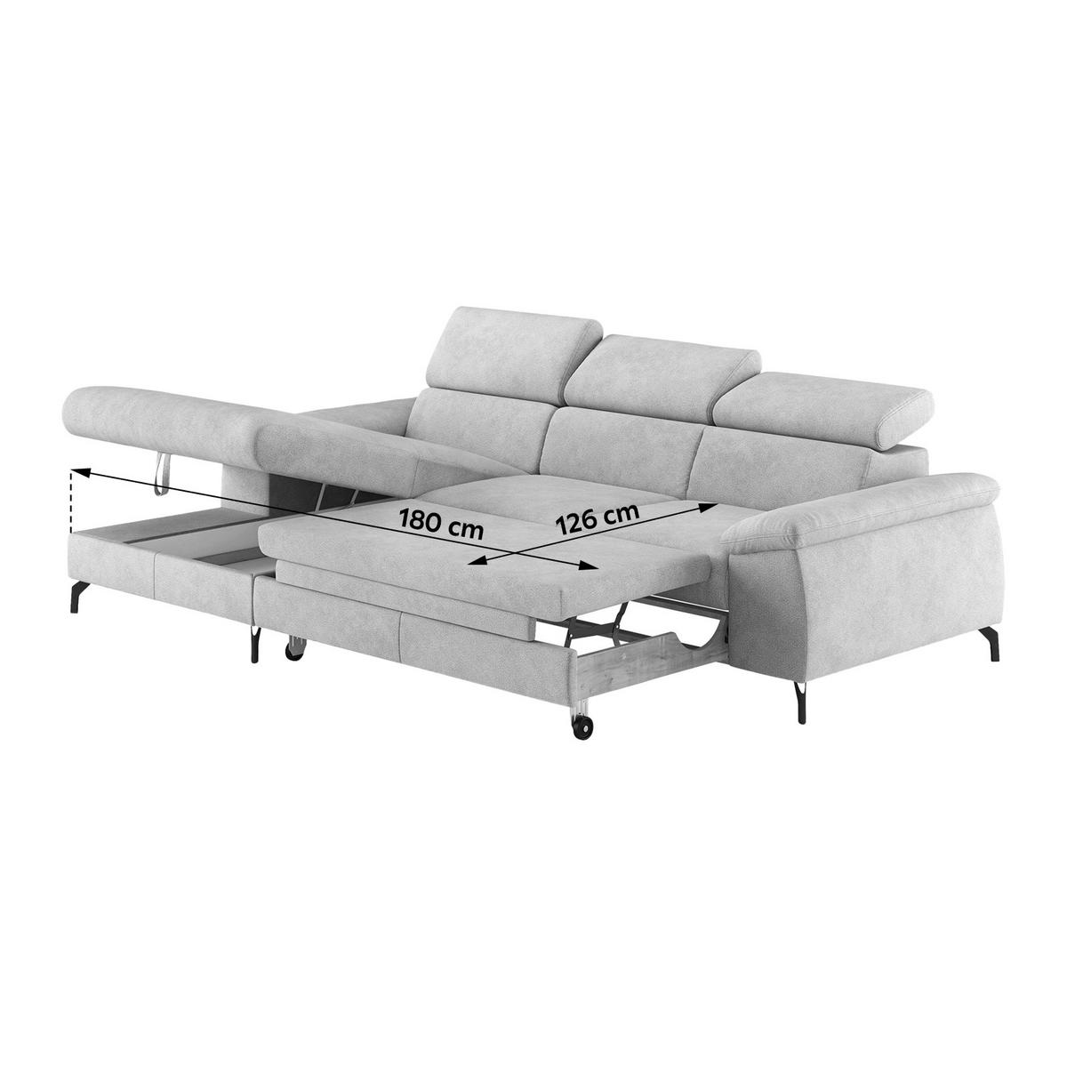 ECKSOFA in Webstoff Anthrazit  - Anthrazit/Schwarz, Design, Textil/Metall (166/244cm) - Livetastic