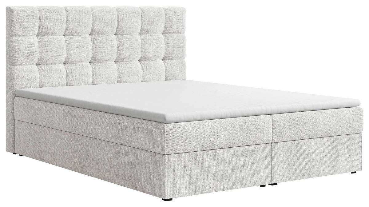 BOXBETT 180/200 cm,  in Weiß, Bettkasten, Topper,  - Schwarz/Weiß, MODERN, Holz/Kunststoff (180/200cm) - MID.YOU