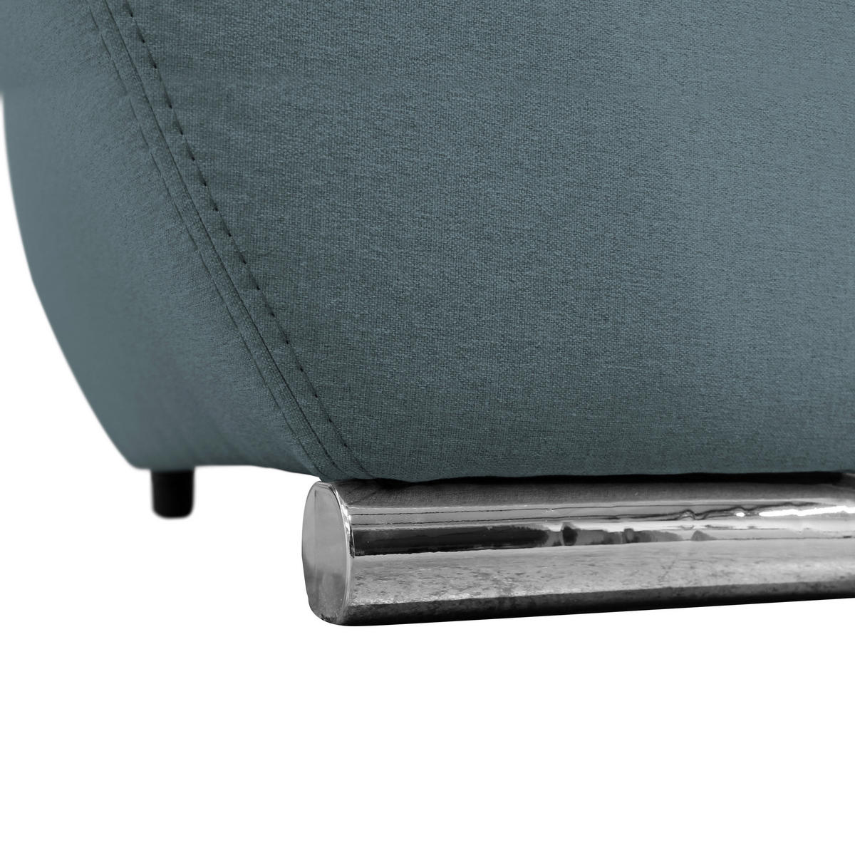 ECKSOFA Blau Flachgewebe  - Blau/Silberfarben, Design, Kunststoff/Textil (281/167cm) - MID.YOU