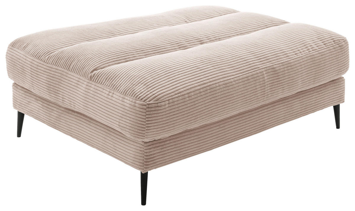 HOCKERBANK 90/83/125 cm Cord Taupe Metall  - Taupe/Schwarz, Design, Textil/Metall (90/83/125cm) - Dieter Knoll