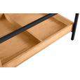 COUCHTISCH Eiche furniert, massiv ESG 110/60/40 cm rechteckig Klar, Naturfarben, Schwarz  - Klar/Eichefarben, Natur, Glas/Holz (110/60/40cm) - Novel