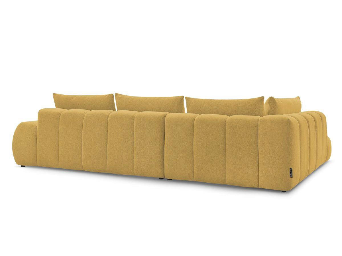 ECKSOFA Ottomane links  EVEREST Gelb Flachgewebe  - Gelb/Schwarz, MODERN, Kunststoff/Textil (210/352cm)